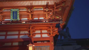Fushimi Inari Shrine at night in Kyoto, Japan in 4k