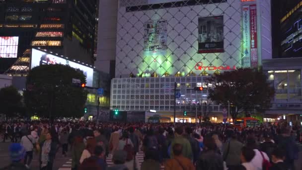 Tóquio Japão Nov 2019 Busy Shibuya Crossing — Vídeo de Stock