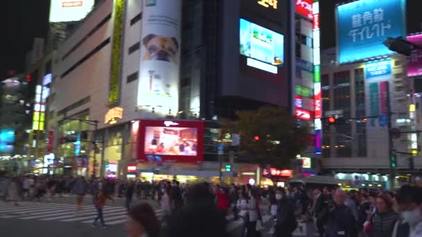 Tokyo Giappone Nov 2019 Attraversamento Occupato Shibuya — Video Stock