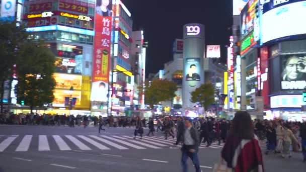 Tokyo Japan Nov 2019 Busy Shibuya Cross — стокове відео