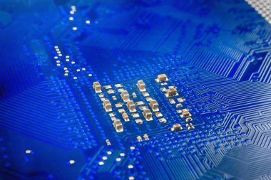 Bilgisayardaki birçok elektrik elemanı olan çip, bir Cpu, bir Gpu, elektronik cihazdaki bir mikroçip, çok çekirdekli çoklu işlemci kristali, kapat, makro