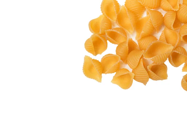 Pasta Unprepared Raw Conchiglie Rigate Shells Durum Wheat Handmade Isolated — ストック写真
