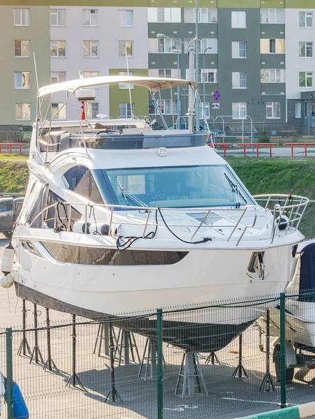 Yachtparkplätze Land Bootslager Hafen Und Marinehangar — Stockfoto