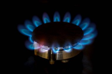 Gaz ocağı ocağı yakın çekim, gaz enerjisi kavramı