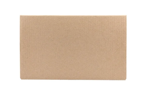 Front Side Cardboard Box Parcels Craft Isolated White Background Delivery — Stock Photo, Image