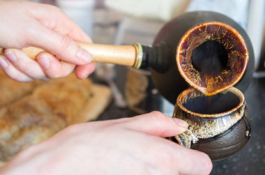 Türkçe yakın plan köpüklü kahve, gelenek ve kültür