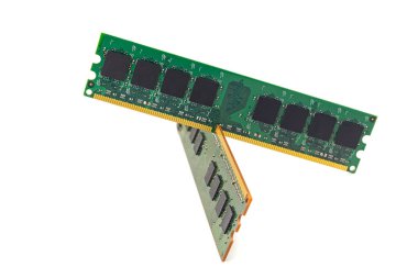 bilgisayar Ram, sistem belleği, ana bellek, rasgele erişim belleği, dahili bellek, gemide, bilgisayar detay, yakın çekim, yüksek çözünürlük, beyaz arka plan üzerinde izole