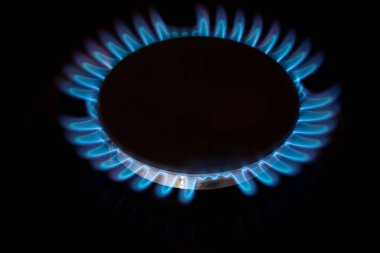 Gaz ocağı ocağı yakın çekim, gaz enerjisi kavramı