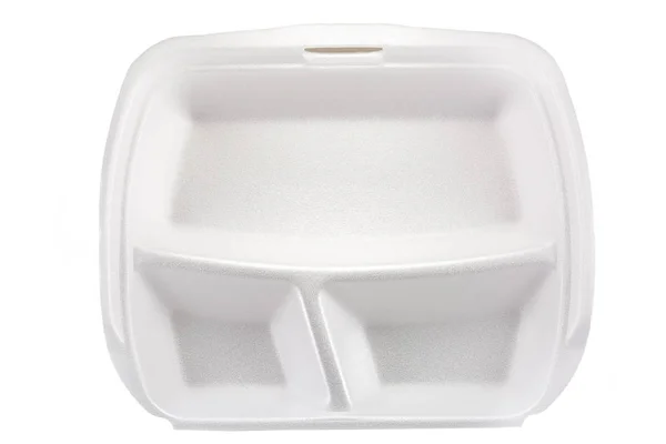 Open Lunchbox Voor Voedsel Geïsoleerd Witte Achtergrond Modelleren Copyspace — Stockfoto