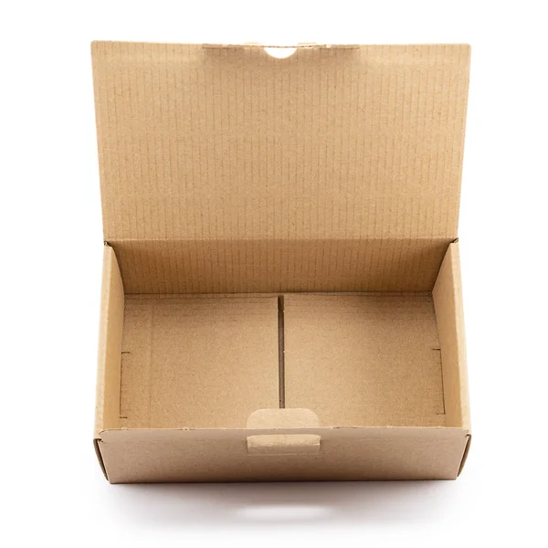 Caja Cartón Para Paquetes Artesanía Aislada Sobre Fondo Blanco Concepto — Foto de Stock