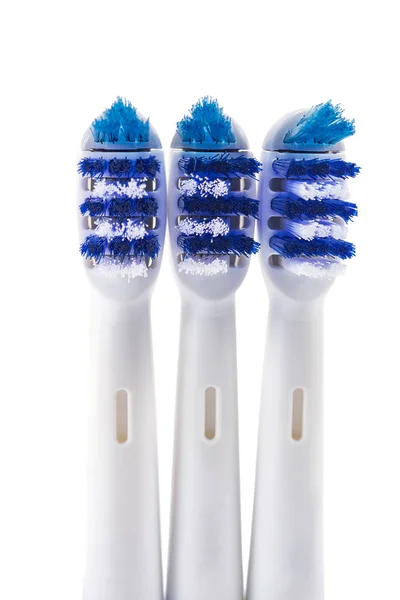 Electric Toothbrush Heads Isolated White Background — Stock Photo, Image