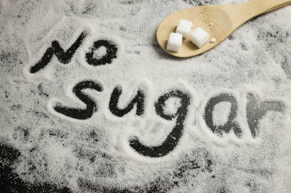 Inscrição Açúcar Sem Açúcar Prevenção Cárie Cuidados Saúde Dentária Causas — Fotografia de Stock