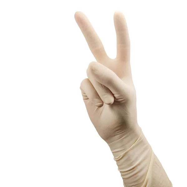 Hand Surgical Glove Shows Two Palm Isolated White Background — Stock Photo, Image