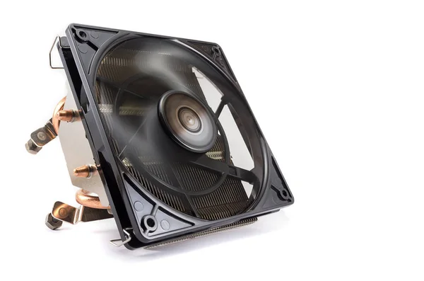 Computer Cpu Cooling System Fan Radiator Isolated White Background — Stock Photo, Image
