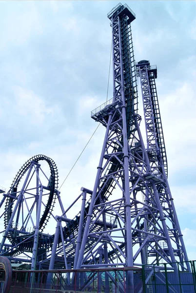 Roller Coaster Big High Rides — Stock Photo, Image