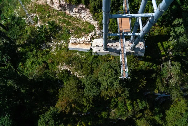 Dossel Walk Uma Ponte Suspensa Sobre Desfiladeiro Ponte — Fotografia de Stock