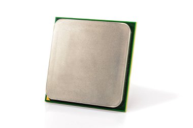 bilgisayar Cpu yakın plan beyaz arkaplan, ön çerçeve