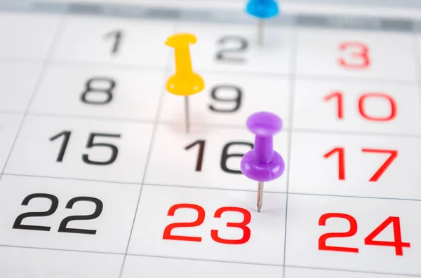 Pin Calendar Last Date Month End Month Reports End Work — Stock Photo, Image