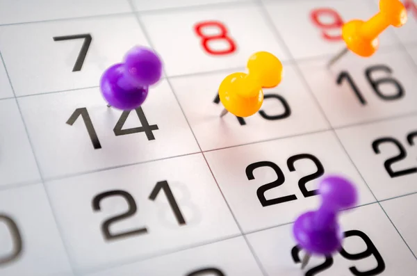 Épingles Sur Calendrier Date Mois Fin Mois Rapports Fin Des — Photo