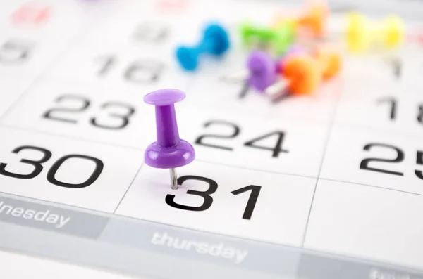 Pin Calendar Last Date Month End Month Reports End Work — Stock Photo, Image