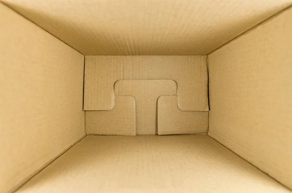 Картонная Коробка Посылок Внутри Загляните Внутрь Макет Копирайт — стоковое фото