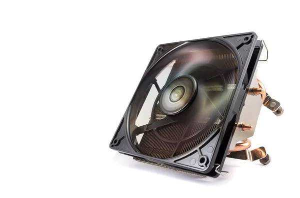 Computer Cpu Cooling System Fan Radiator Isolated White Background — Stock Photo, Image