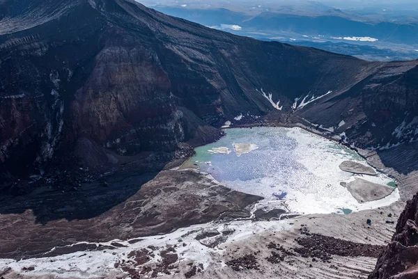 Vulkansee Krater Des Vulkans Blick Von Oben — Stockfoto