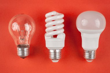 generations of light bulbs from incandescent and halogen bulbs to led bulbs, modern energy-saving technologies and environmental protection