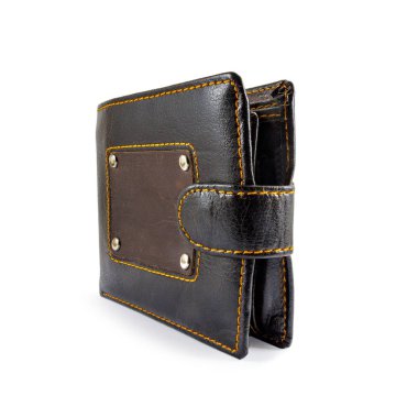 kapalı boş cüzdan beyaz arka plan, iflas, borç, mortgage konsepti izole