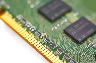 bilgisayar Ram, sistem belleği, ana bellek, rasgele erişim belleği, dahili bellek, gemide, bilgisayar detay, yakın çekim, yüksek çözünürlük, beyaz arka plan üzerinde izole