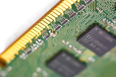 bilgisayar Ram, sistem belleği, ana bellek, rasgele erişim belleği, dahili bellek, gemide, bilgisayar detay, yakın çekim, yüksek çözünürlük, beyaz arka plan üzerinde izole