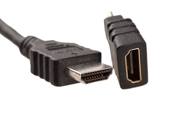 Adapter Mini Hdmi Złącze Hdmi Podłączenia Monitorów Zewnętrznych Komputera Kablem — Zdjęcie stockowe