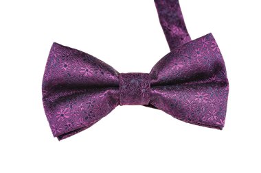 beautiful purple men's bow tie, bow tie isolated on white background