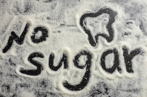 the inscription of sugar-free sugar, caries prevention, dental health care, causes of carious lesions, diabetes, obesity, no sugar