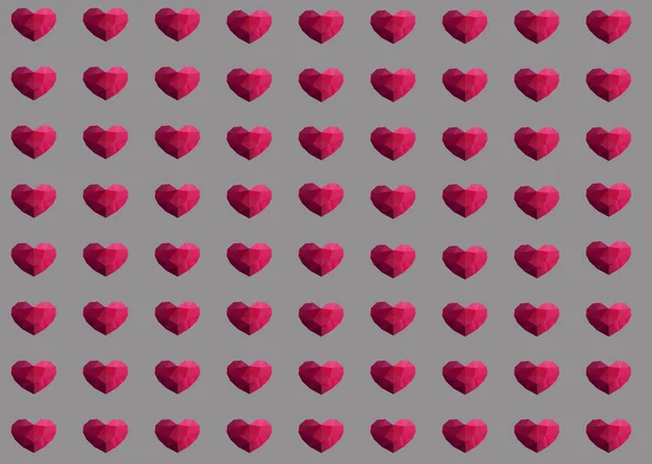 Χρωματιστό Φόντο Ροζ Και Κόκκινες Καρδιές Για Την Ημέρα Του — Φωτογραφία Αρχείου