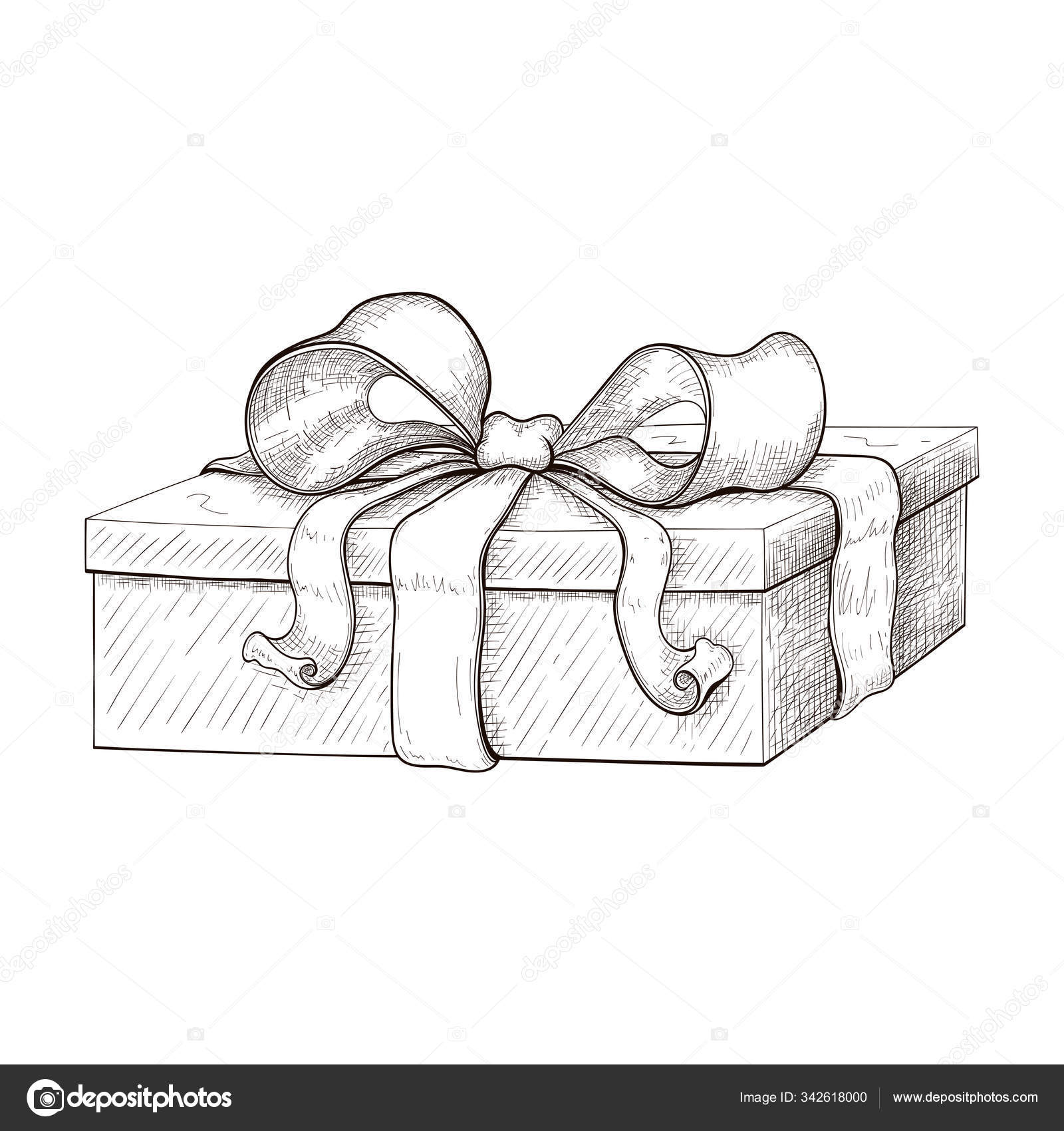 Gift Box. Hand drawn vector gift boxes set. Gift box sketch