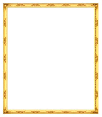 kırpma yolu, siyah arka plan üzerinde izole antika altın çerçeve