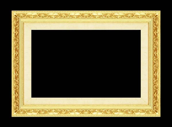 Cuadro antiguo marco dorado aislado sobre fondo negro, clipp —  Fotos de Stock
