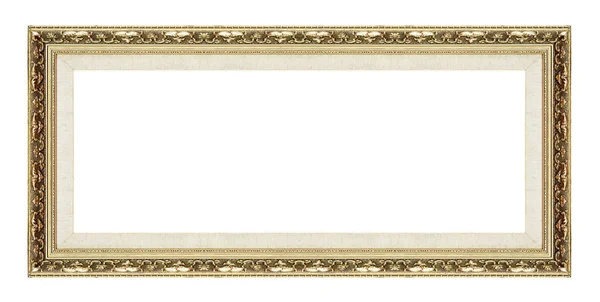 Antique picture golden frame isolated on white background, clipp — Stock Photo, Image