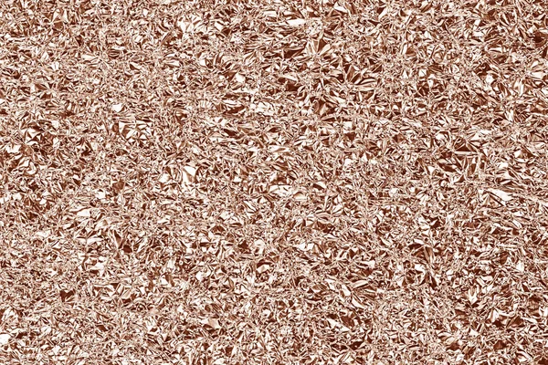 Shiny foil texture for background. Rose gold color — Stock Photo, Image