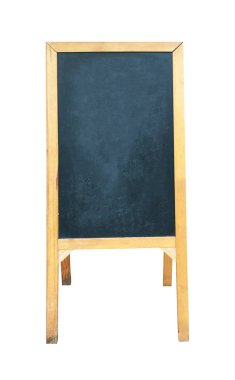 Beyaz arka plan üzerinde kırpma pat izole ahşap menü Pano stand