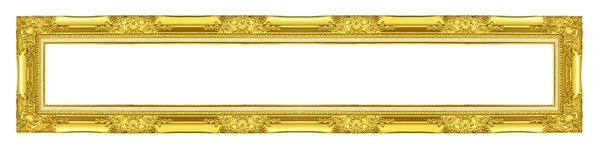 Zabytkowa złota ramka odizolowana na białym tle, ścieżka wycinania — Zdjęcie stockowe