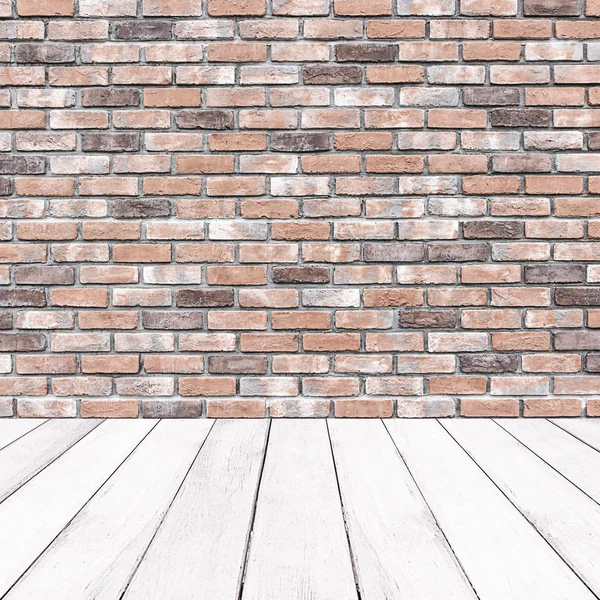 Drewniane białe tło ściany Cegła i balkonem — Zdjęcie stockowe