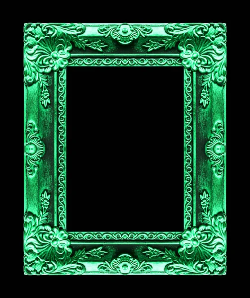 Starožitný obraz greenframe izolované na černém pozadí, clippin — Stock fotografie