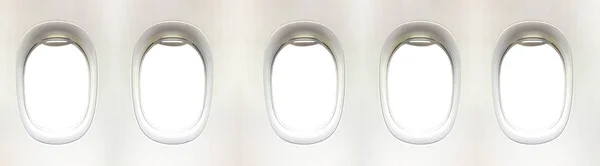 Flygplan-fönstret och utrymme för din design, 5 plan fönster clipp — Stockfoto
