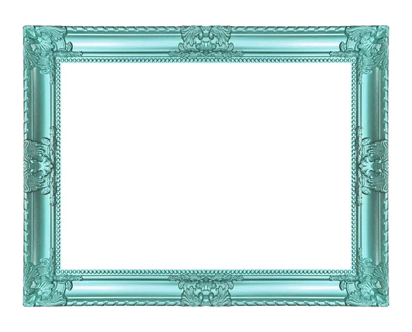 Antique blue frame isolated on white background, clipping path — Stock Photo, Image