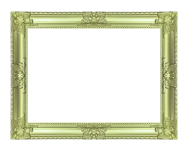 Antique green frame isolated on white background, clipping path — Stock Photo, Image