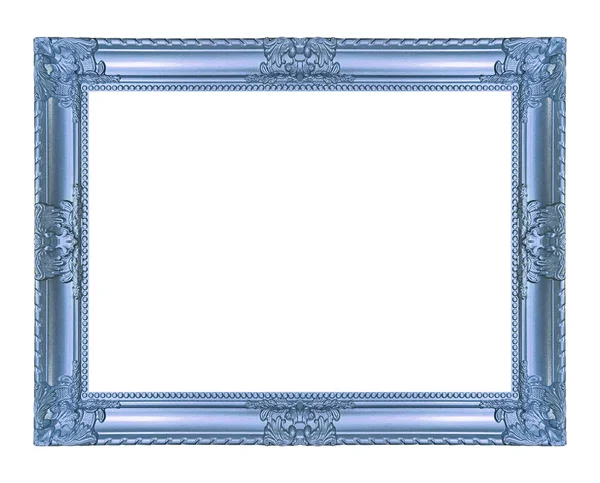 Antique blue frame isolated on white background, clipping path — Stock Photo, Image