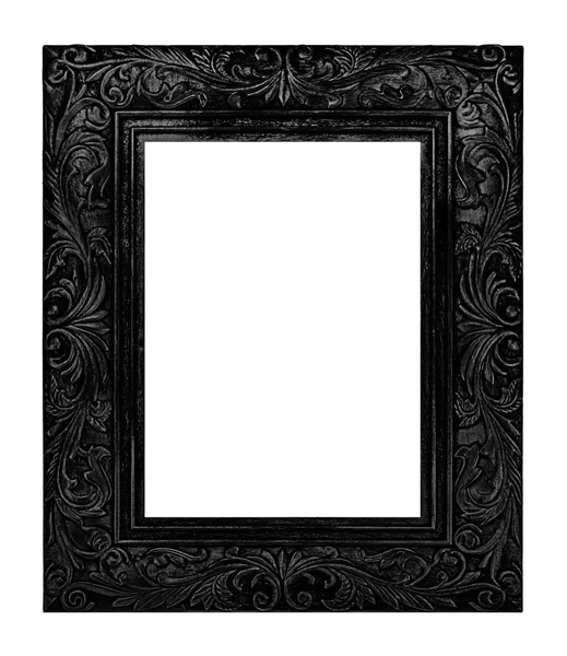 Starožitné černý rám izolovaných na bílém pozadí, Ořezová cesta — Stock fotografie