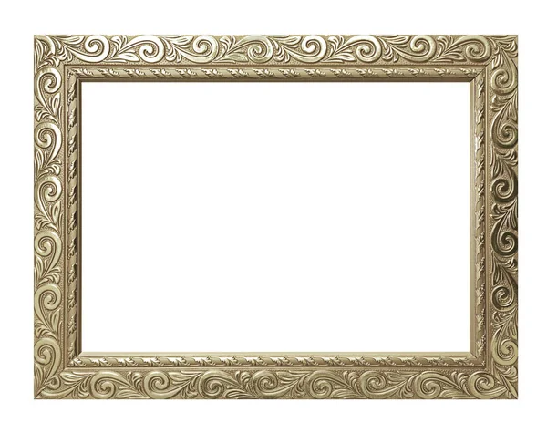 Антикварная золотая рамка изолированы на белом фоне, обрезка пути — стоковое фото